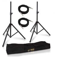 Pyle Universal Stand Kit-Height Adjustable 3.6’ -5.6’ Tall Sound Equipment Tripod Mount for Speakers w/ 35mm Insert-Home, Stage, Studio Use-(2), Black, 21’ ft 1/4 Audio Cable (PMDK