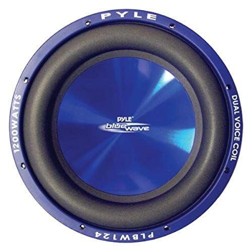  Pyle Car Vehicle Subwoofer Audio Speaker - 10 Inch Blue Injection Molded Cone, Blue Chrome-Plated Plastic Basket, Dual Voice Coil 4 Ohm Impedance, 1000W Power For Vehicle Stereo Sound S