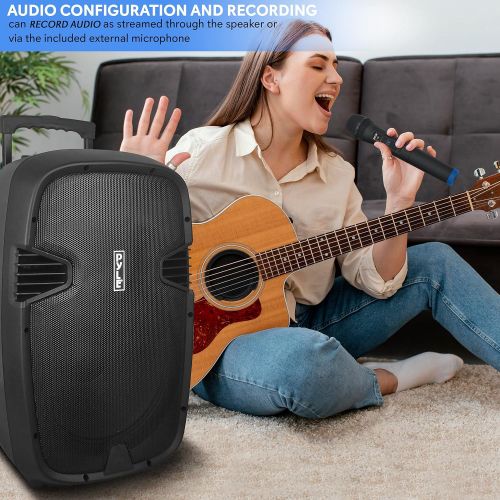  Pyle 1000 Watt, 12 Bluetooth PA Speaker - Indoor / Outdoor Portable Sound System with (2) UHF Wireless Microphones, Rechargeable Battery, Audio Recording, USB/SD Readers, FM Radio