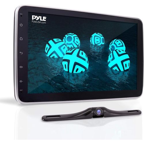  Pyle 10.1-Inch Double DIN Car Stereo - Bluetooth Indash Car Stereo Touch Screen Receiver Head Unit with Backup Camera, USB, AM FM Radio, Steering Wheel Control, Hands-Free Call, Phone L