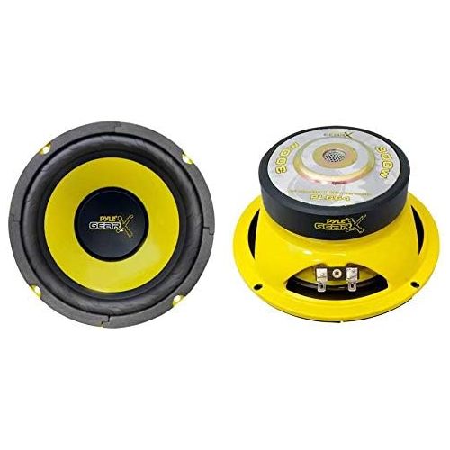  PYLE PLG6C 6.5 400W 2 Way Car Audio Component Speakers Set Power System and PLG64 6.5 300W Car Mid Bass/Midrange Subwoofer Sub Power Speaker(2 pack)