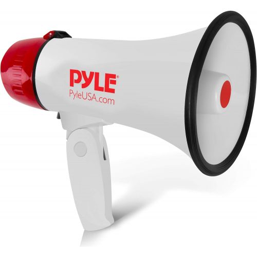  Pyle Megaphone Speaker PA Bullhorn - 20 Watts & Adjustable Vol Control w/ Built-in Siren & 800 Yard Range for Football, Baseball, Hockey, Cheerleading Fans & Coaches or for Safety