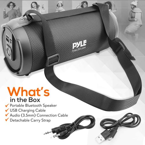  Pyle Wireless Portable Bluetooth Boombox Speaker - 300 Watt Rechargeable Boom Box Speaker Portable Music Barrel Loud Stereo System with AUX Input, MP3/USB/SD Port, Fm Radio, 3 Tweeter -