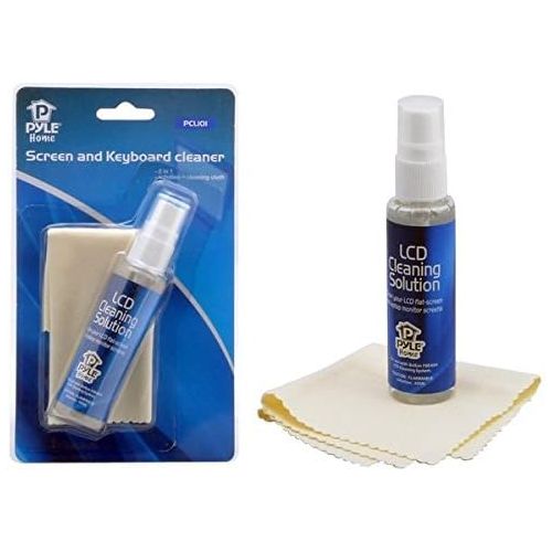  Pyle Computer LCD Screen Cleaning Kit - 40ml Cleaner Solution Spray Plus a Cleaning Cloth, Tool Cleans Phone, Keyboard, Laptop Surface, Plasma Flat TV Monitor, Macbook, Kindle, iPad, iP
