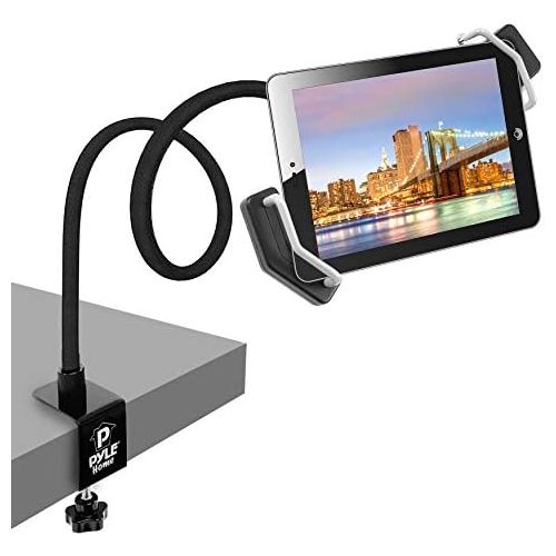  Suptek Pyle Tablet Holder Seat Bolt - Swivel Cradle, Table Clamp for All iPads, Kindle, Androids, eReaders, Nexus, Samsung Galaxy, Adjustable Gooseneck Arm, LED Lights, USB Charging Port