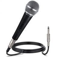 Pyle Professional Dynamic Vocal Microphone - Moving Coil Dynamic Cardioid Unidirectional Handheld Microphone with ON/OFF Switch Includes 15ft XLR Audio Cable to 1/4 Audio Connectio