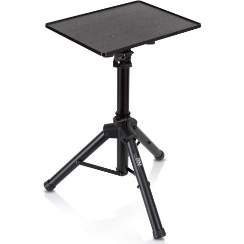  Universal Laptop Projector Tripod Stand - Computer, Book, DJ Equipment Holder Mount Height Adjustable Up to 35 Inches w/ 14 x 11 Plate Size - Perfect for Stage or Studio Use - Pyle