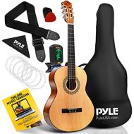 Pyle Beginner 36” Classical Acoustic Guitar - 6 String Junior Linden Wood Traditional Guitar w/Wooden Fretboard, Case Bag, Tuner, Nylon Strings, Picks, Cloth, Great for Beginners, Child
