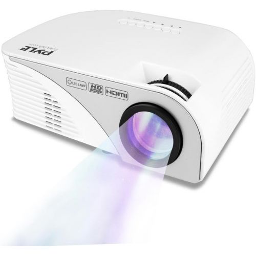  Pyle Video Projector 1080p Full HD Digital Multimedia Mini Home Theater Cinema - Compact, Portable with Remote, LCD Led Lamp Display Screen, HDMI & USB Inputs for TV, Laptop, PC &