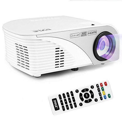  Pyle Video Projector 1080p Full HD Digital Multimedia Mini Home Theater Cinema - Compact, Portable with Remote, LCD Led Lamp Display Screen, HDMI & USB Inputs for TV, Laptop, PC &