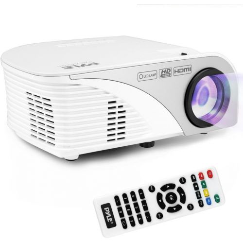  Pyle Video Projector 1080p Full HD Digital Multimedia Mini Home Theater Cinema - Compact, Portable with Remote, LCD Led Lamp Display Screen, HDMI & USB Inputs for TV, Laptop, PC &