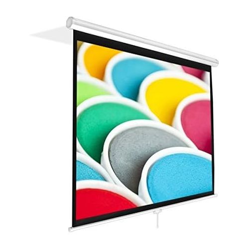  Pyle PRJSM9406 Universal 84-Inch Roll-Down Pull-Down Manual Projection Screen (50.3 x 67.3) Matte White