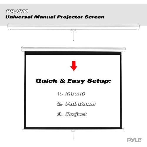  Pyle PRJSM9406 Universal 84-Inch Roll-Down Pull-Down Manual Projection Screen (50.3 x 67.3) Matte White