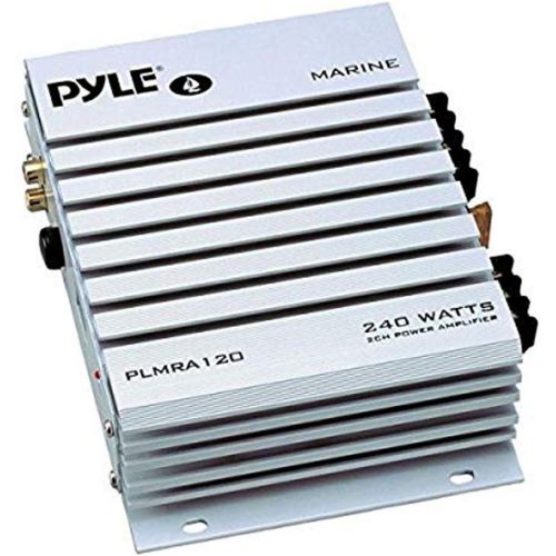  Pyle Hydra Marine Amplifier - Upgraded Elite Series 240 Watt 4 Channel Audio Amplifier - Waterproof, 4-8 Ohm Impendance, GAIN Level Controls, RCA Stereo Input & LED Indicator (PLMR