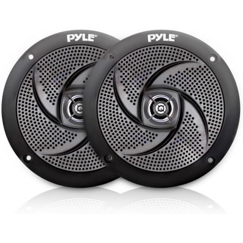  Pyle Marine Speakers - 5.25 Inch Low Profile Slim Style Waterproof Wakeboard Tower and Weather Resistant Outdoor Audio Stereo Sound System with 180 Watt Power - 1 Pair in Black (PL