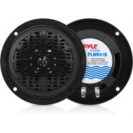 4 Inch Dual Marine Speakers - Waterproof and Weather Resistant Outdoor Audio Stereo Sound System with Polypropylene Cone, Cloth Surround and Low Profile Design - 1 Pair - PLMR41B (
