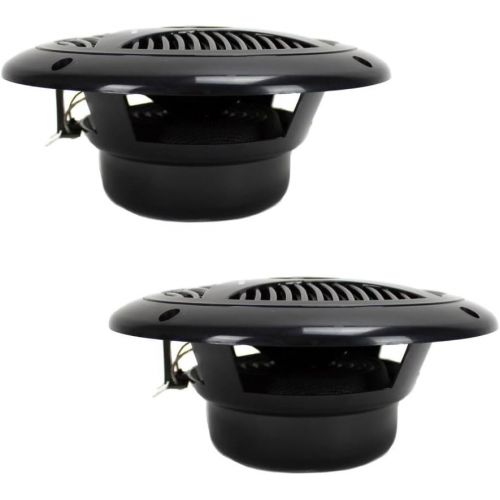  6.5 Inch Dual Marine Speakers - 2 Way Waterproof and Weather Resistant Outdoor Audio Stereo Sound System with 150 Watt Power, Polypropylene Cone and Cloth Surround - 1 Pair - Pyle