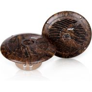 Pyle 6.5 Inch Marine Speakers - IP44 Waterproof and Weather Resistant Outdoor Audio Dual Stereo Sound System with 150 Watt Power, Low Profile Design and Camouflage Hunting Style -