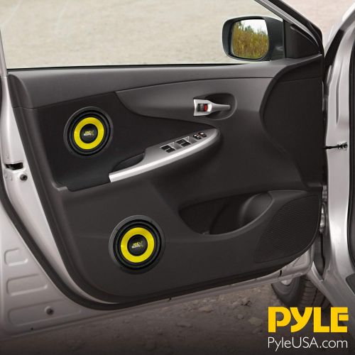  Pyle Car Mid Bass Speaker System - Pro 5 Inch 200 Watt 4 Ohm Auto Mid-Bass Component Poly Woofer Audio Sound Speakers For Car Stereo w/ 30 Oz Magnet Structure, 2.2” Mount Depth Fit