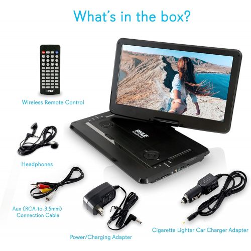  [아마존베스트]Pyle 17.9” Portable DVD Player, With 15.6 Inch Swivel Adjustable Display Screen, USB/SD Card Memory Readers, Long Lasting Built-in Rechargeable Battery, Stereo Sound with Remote. (