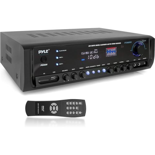  [아마존베스트]Wireless Bluetooth Power Amplifier System 300W 4 Channel Home Theater Audio Stereo Sound Receiver Box Entertainment w/ USB, RCA, 3.5mm AUX, LED, Remote for Speaker, PA, Studio-Pyle