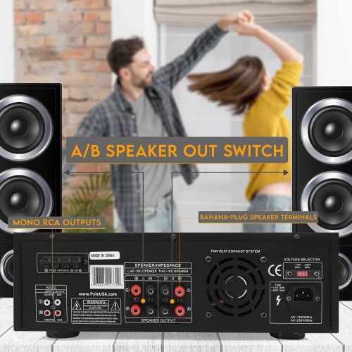 [아마존베스트]300W Digital Stereo Receiver System - AM/FM Qtz. Synthesized Tuner, USB/SD Card MP3 Player & Subwoofer Control, A/B Speaker, iPod/MP3 Input w/ Karaoke, Cable & Remote Sensor - Pyle