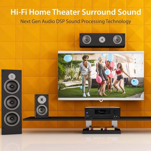  [아마존베스트]Pyle 5.2-Channel Hi-Fi Bluetooth Stereo Amplifier - 1000 Watt AV Home Speaker Subwoofer Sound Receiver W/ Radio, USB, RCA, HDMI, Mic In, Wireless Streaming, Supports 4K UHD TV, 3D, Blu-