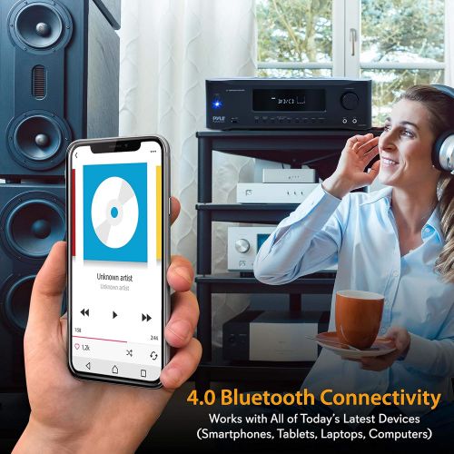  [아마존베스트]Pyle 5.2-Channel Hi-Fi Bluetooth Stereo Amplifier - 1000 Watt AV Home Speaker Subwoofer Sound Receiver W/ Radio, USB, RCA, HDMI, Mic In, Wireless Streaming, Supports 4K UHD TV, 3D, Blu-