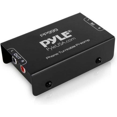  [아마존베스트]Pyle Phono Turntable Preamp - Mini Electronic Audio Stereo Phonograph Preamplifier with RCA Input, RCA Output & Low Noise Operation Powered by 12 Volt DC Adapter - PP999