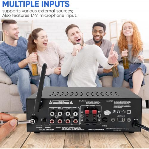  [아마존베스트]Pyle 2X120 Watt Home Audio Power Amplifier - Portable 2 Channel Surround Sound Stereo Receiver w/ USB IN - For Amplified Subwoofer Speaker, CD DVD, MP3, iPhone, Phone, Theater, PA