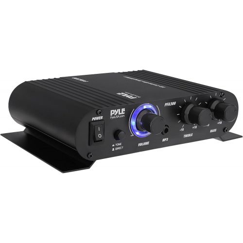  [아마존베스트]Pyle Power Home HiFi Stereo Amplifier - 90 Watt Portable Dual Channel Surround Sound Audio Receiver w/ 12V Adapter - For Subwoofer Speaker, MP3, iPad, iPhone, Car, Marine Boat, PA Syste