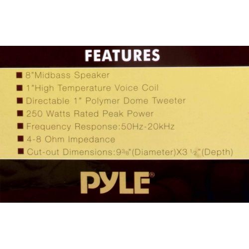  [아마존베스트]NEW PYLE PDIC81RD 8 1000W Round Wall And Ceiling Home Speakers 2 PAIR