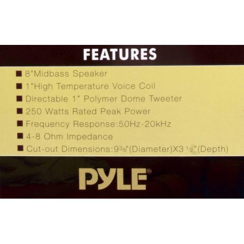  [아마존베스트]NEW PYLE PDIC81RD 8 1000W Round Wall And Ceiling Home Speakers 2 PAIR