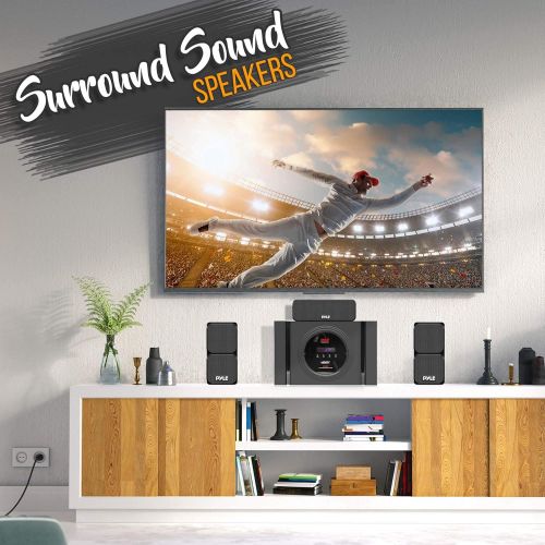  [아마존베스트]5.1 Channel Home Theater Speaker System - 300W Bluetooth Surround Sound Audio Stereo Power Receiver Box Set w/ Built-in Subwoofer, 5 Speakers, Remote, FM Radio, RCA - Pyle PT589BT,