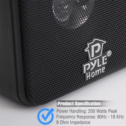  [아마존베스트]Pyle 4” Mini Cube Bookshelf Speakers - Paper Cone Driver, 200 Watt Power, 8 Ohm Impedance, Video Shielding, Home Theater Application and Audio Stereo Surround Sound System - 1 Pair - Py