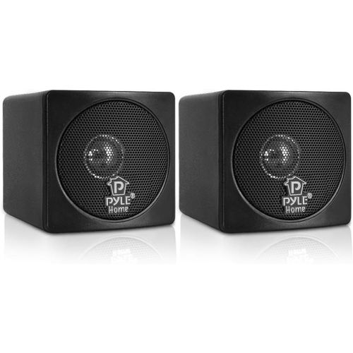  [아마존베스트]3 Mini Cube Bookshelf Speakers - 100W Small Bookshelf Speakers w/ 3 Paper Cone Driver, 8 Ohm - Passive Audio Book Shelf Speaker Pair For Home Theater Stereo Surround Sound - Pyle H