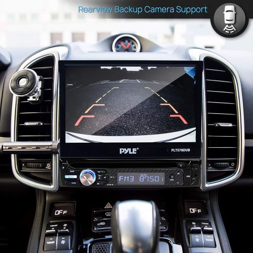 [아마존베스트]Pyle Single DIN Head Unit Receiver - In-Dash Car Stereo with 7” Multi-Color Touchscreen Display - Audio Video System with Bluetooth for Wireless Music Streaming & Hands-free Callin
