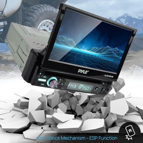  [아마존베스트]Pyle Single DIN Head Unit Receiver - In-Dash Car Stereo with 7” Multi-Color Touchscreen Display - Audio Video System with Bluetooth for Wireless Music Streaming & Hands-free Callin