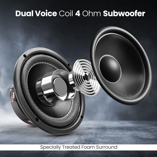  [아마존베스트]Pyle Car Vehicle Subwoofer Audio Speaker - 6.5 Inch Non-Pressed Paper Cone, Black Plastic Basket,Dual Voice Coil 4 Ohm Impedance, 600 Watt Power, Foam Surround for Vehicle Stereo Sound