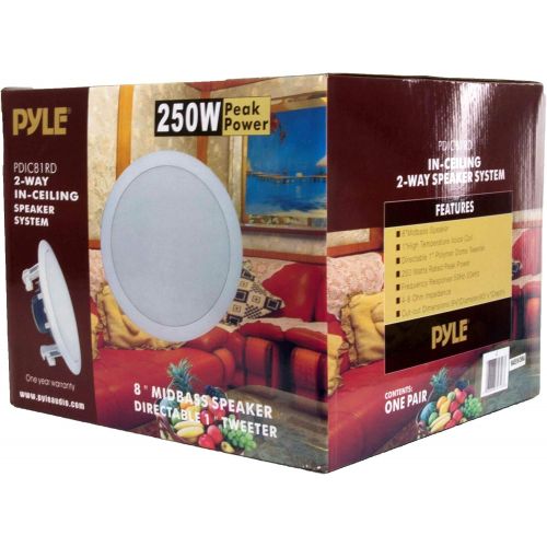  [아마존베스트]8) NEW PYLE PDIC81RD 8 2000W Round Wall And Ceiling Home Audio Speakers