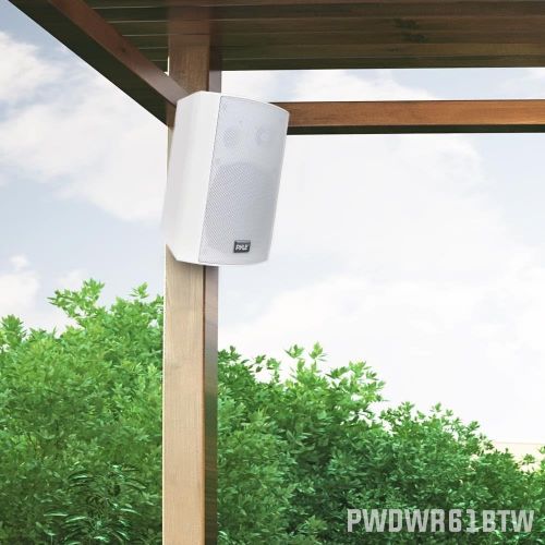  [아마존베스트]Pyle Outdoor Wall-Mount Patio Stereo Speaker - Waterproof Bluetooth Wireless & No Amplifier Needed - Portable Electric Theater Sound Surround System for Home Party Cabinet Enclosure- Py