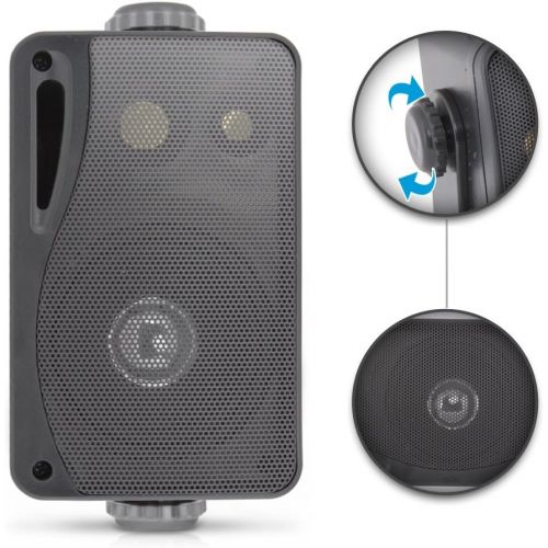  [아마존베스트]Pyle 3-way Mini Box Speaker System - 3.5 Inch 200 Watt Weatherproof Marine Grade Mount Speakers - in a Heavy Duty ABS Enclosure Grill - Home, Boat, Poolside, Patio Indoor Outdoor Use -