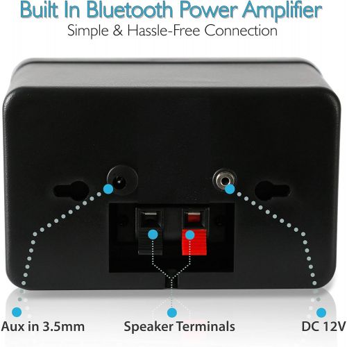  [아마존베스트]Pyle Outdoor Waterproof Wireless Bluetooth Speaker - 3.5 Inch Pair 3-Way Active Passive Weatherproof Wall, Ceiling Mount Dual Speakers System w/Heavy Duty Grill, Patio, Indoor Use - Pyl