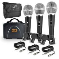 [아마존베스트]Pyle 3 Piece Professional Dynamic Microphone Kit Cardioid Unidirectional Vocal Handheld MIC with Hard Carry Case & Bag, Holder/Clip & 26ft XLR Audio Cable to 1/4 Audio Connection (