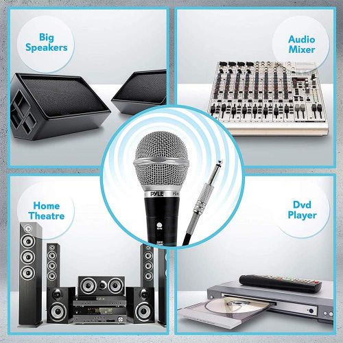  [아마존베스트]Pyle 3 Piece Professional Dynamic Microphone Kit Cardioid Unidirectional Vocal Handheld MIC with Hard Carry Case & Bag, Holder/Clip & 26ft XLR Audio Cable to 1/4 Audio Connection (