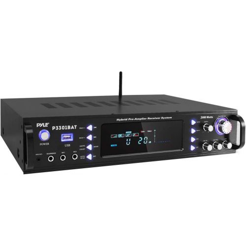  [아마존베스트]Pyle Wireless Bluetooth Home Stereo Amplifier - Hybrid Multi-Channel 3000 Watt Power Amplifier Home Audio Receiver System w/AM/FM Radio, MP3/USB,AUX,RCA Karaoke Mic in - Rack Mount, Rem