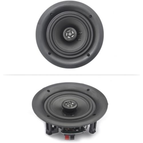  Pyle 8” 4 Bluetooth Flush Mount - In-wall In-ceiling 2-Way Speaker System Quick Connections Changeable Round/Square Grill Polypropylene Cone & Tweeter Stereo Sound 4 Ch Amplifier 2