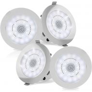 Pyle 3.5” Ceiling Wall Mount Speakers - 2-Way Full Range Sound Stereo Speaker Flush Design w/Bluetooth LED Light Aluminum Frame Housing 60Hz - 20kHz Frequency Response & 280 Watts Peak