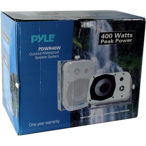  Pyle PDWR40W 5.25 White Indoor/Outdoor Waterproof Home Theater Speakers, 2 Pair