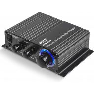 Pyle Home Mini Audio Amplifier - 60W Portable Dual Channel Surround Sound HiFi Stereo Receiver w/ 12V AC Adapter, AUX, MIC IN, Supports Smart Phone, iPhone, iPod, MP3 For 2-8ohm Sp